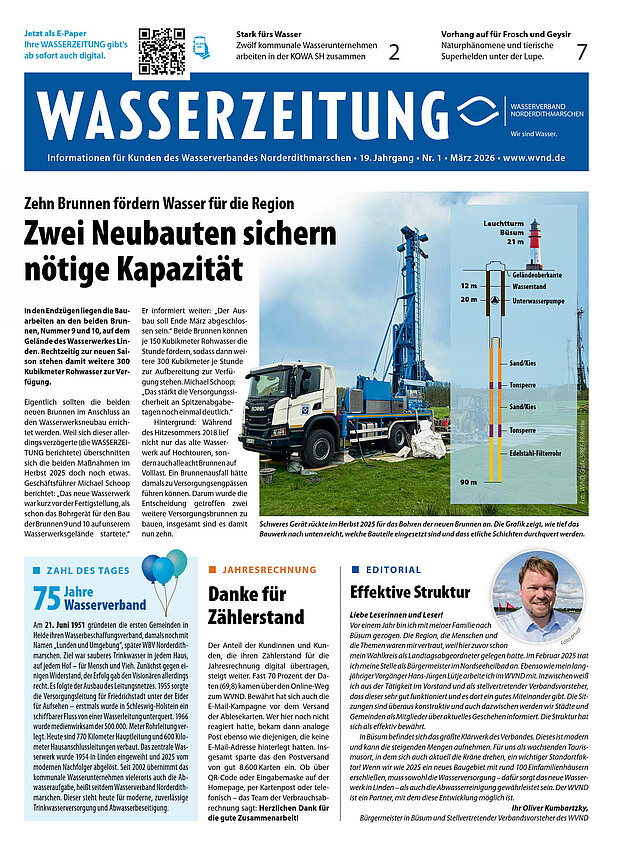 Die Wasserzeitung aus April 2026 öffnet sich